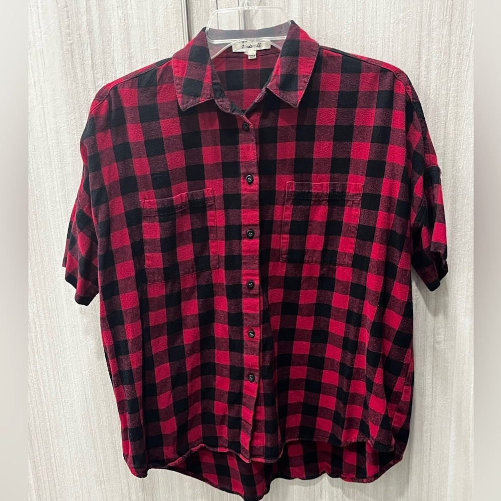 Madewell Plaid Red and Black Women’s Flannel Shirt